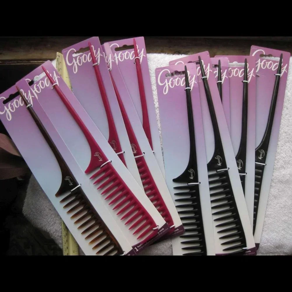 Goody Long Tail Pick Feather Hair Comb Wide Teeth Feathered Style Curls Section